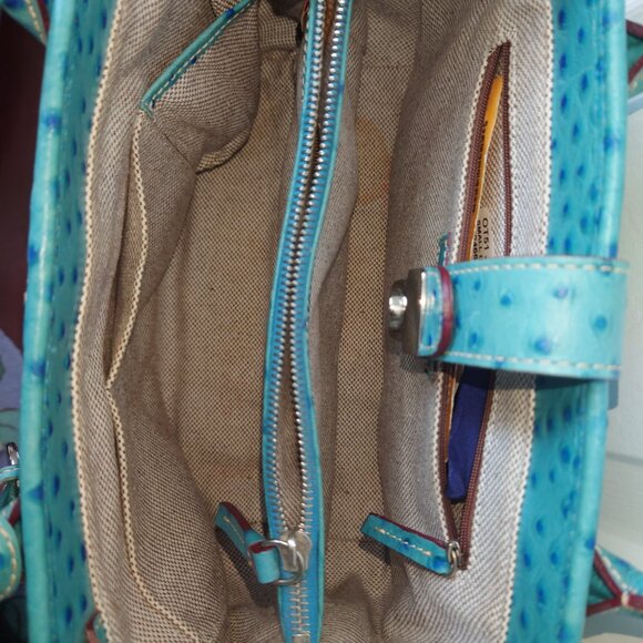 Dooney & Bourke Blue Ostrich Bag - Picture 7 of 16
